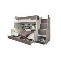 ETAGENBETT HARRY 90/200 + 120/200 in Weiß + Grau - Weiß/Grau, Holzwerkstoff - Deine Möbel 24