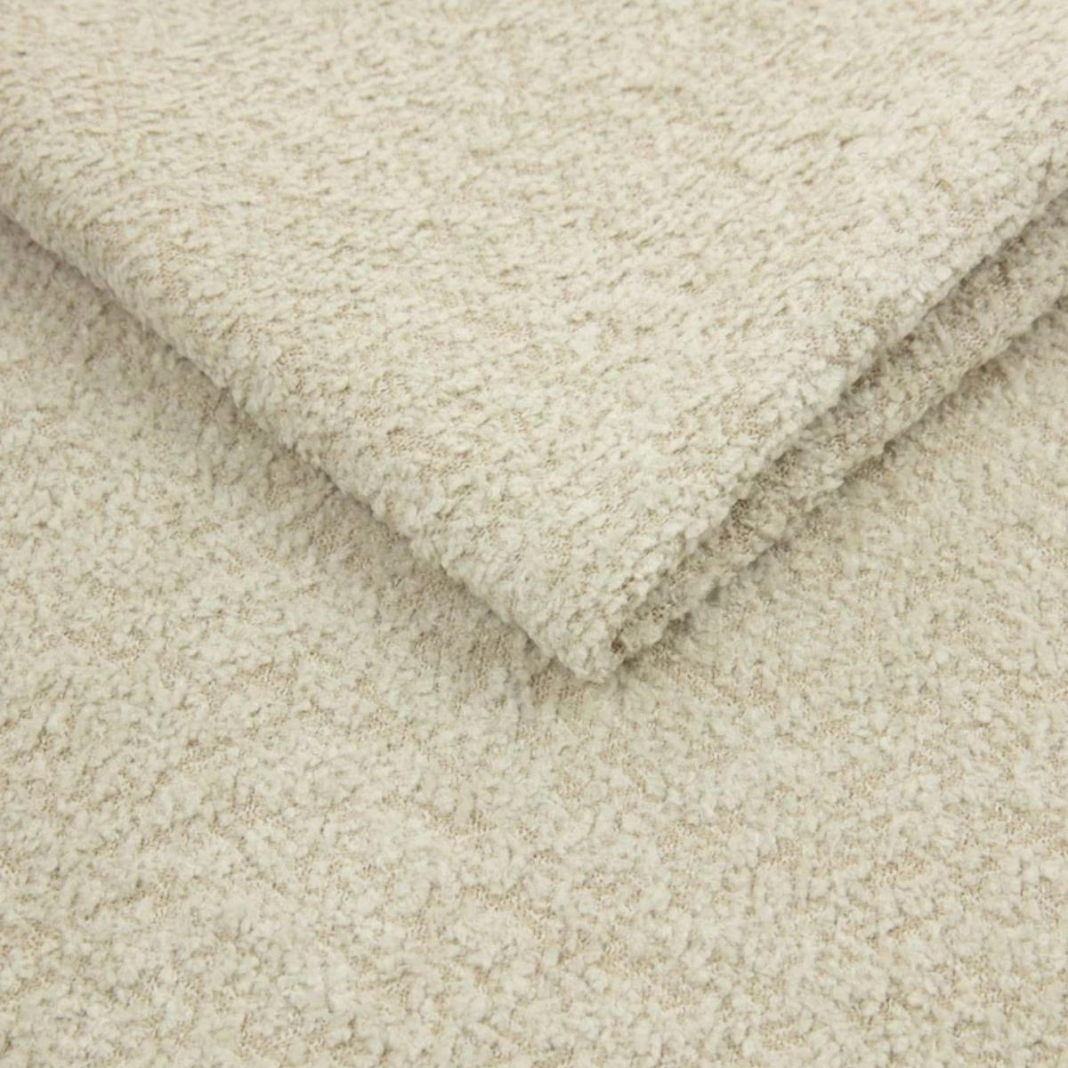 POLSTERBETT LUNA mit Kopfteil, 200 x 200 cm, Doppelbett mit Bettkasten und Lattenrost aus Metall, Boucle Stoff: Beige - Beige, Holz/Textil (200/200cm) - Agmat-Furniture