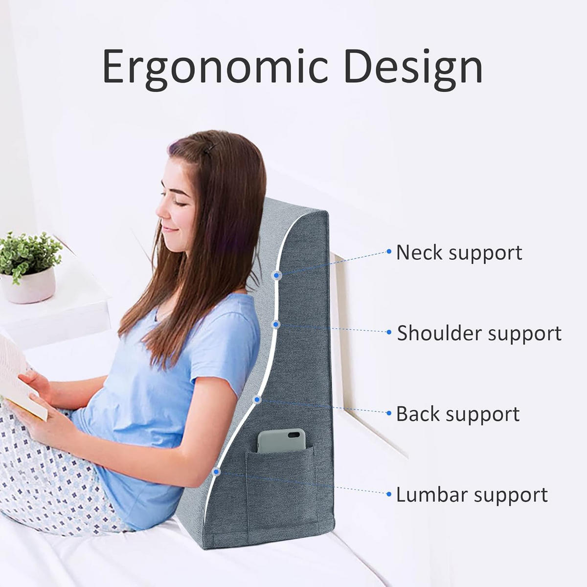 RÜCKENKISSEN Kopfteilkissen leinen grau 50cm - Grau, Textil (30/50cm) - Vercart