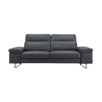 3-SITZER Sofa Virage Echtleder Anthrazit - Anthrazit, Leder/Metall (184/75/109cm)