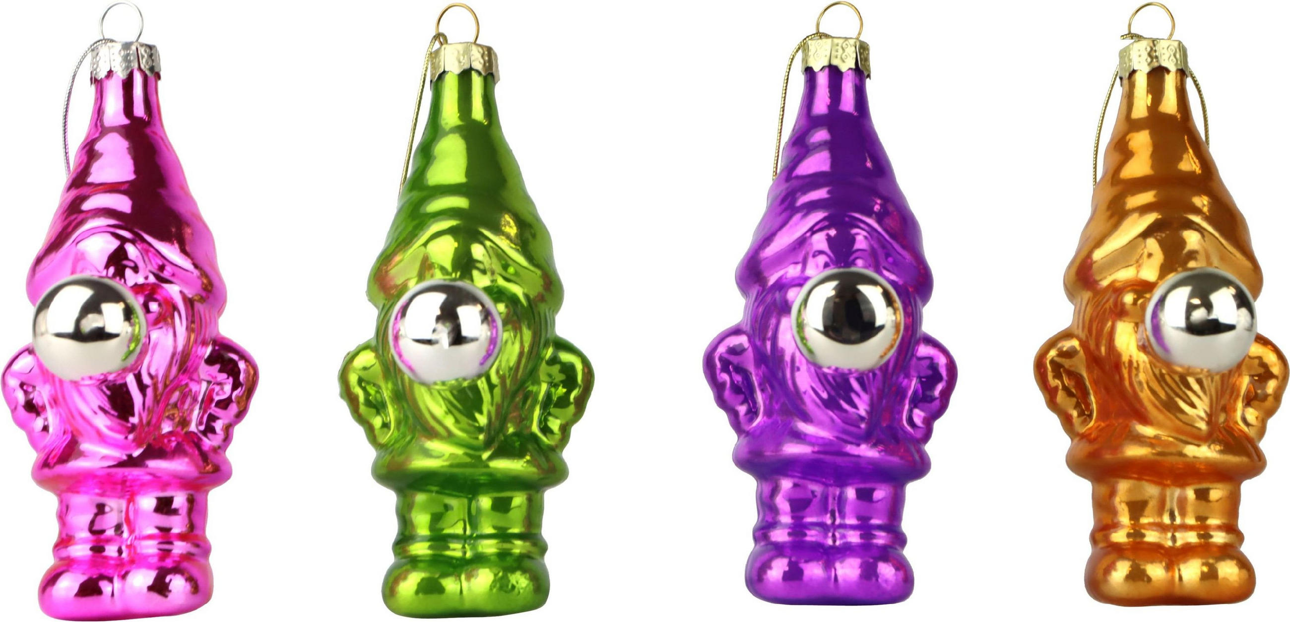GLASSCHMUCK Zwerge 4-tlg. - Multicolor, Glas (5.3/10.8/4.8cm) - FURNARO