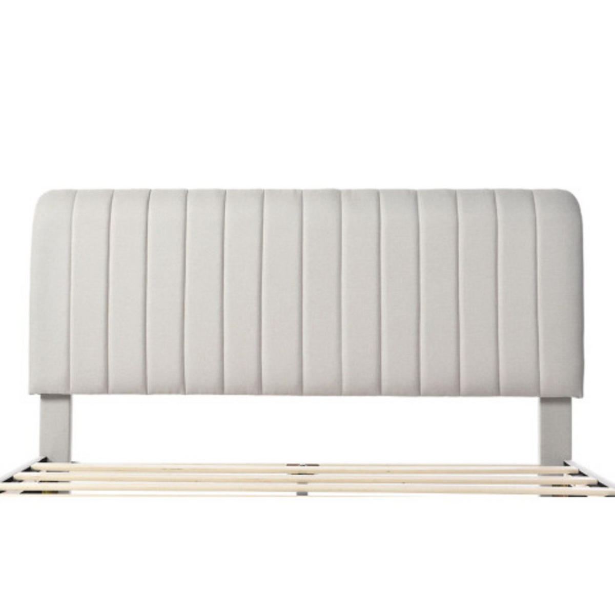 POLSTERBETT 180×200 cm aus Leinen-Stoff mit verstellbarem Kopfteil, beige - Beige, Textil (180/200cm) - Luhomfu