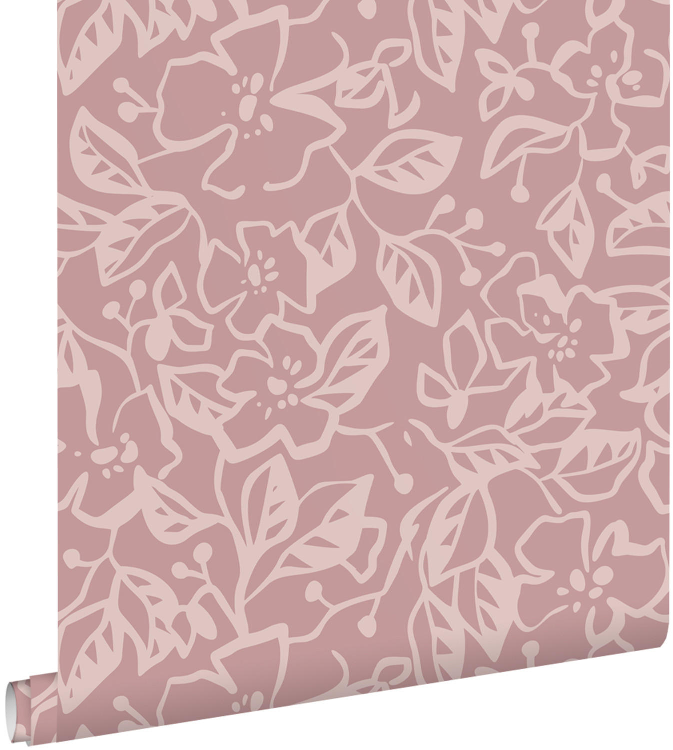 TAPETE Blätter und Blumen 50 x 900 cm - Pink, Papier (50/0.1cm) - ESTAhome