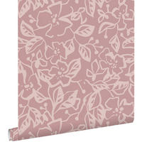 TAPETE Blätter und Blumen 50 x 900 cm - Pink, Papier (50/0.1cm) - ESTAhome