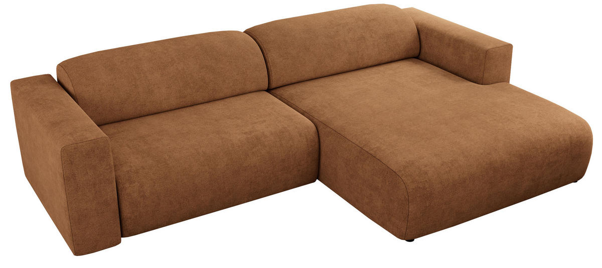 ECKSOFA PASADENA Orange Struktur - Rechts Seite - Schwarz/Orange, Kunststoff/Textil (180/288cm) - MKS
