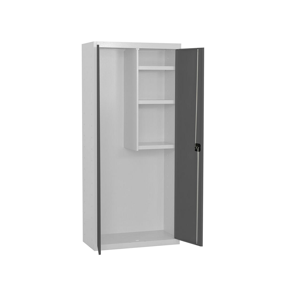 PUTZMITTELSCHRANK Amego HxBxT 180x80x40 cm 3x Fachboden Anthrazit-Weiß - Anthrazit, Metall (80/180/40cm) - PROREGAL