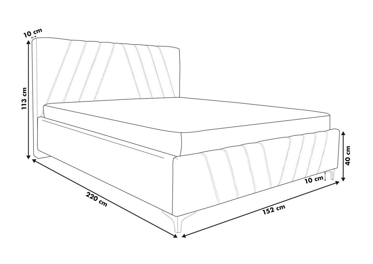POLSTERBETT CHESTERFIELD mit Bettkasten Velour Stoff 140 x 200 cm - Grau, Holzwerkstoff (140/200cm) - VENASI MÖBEL