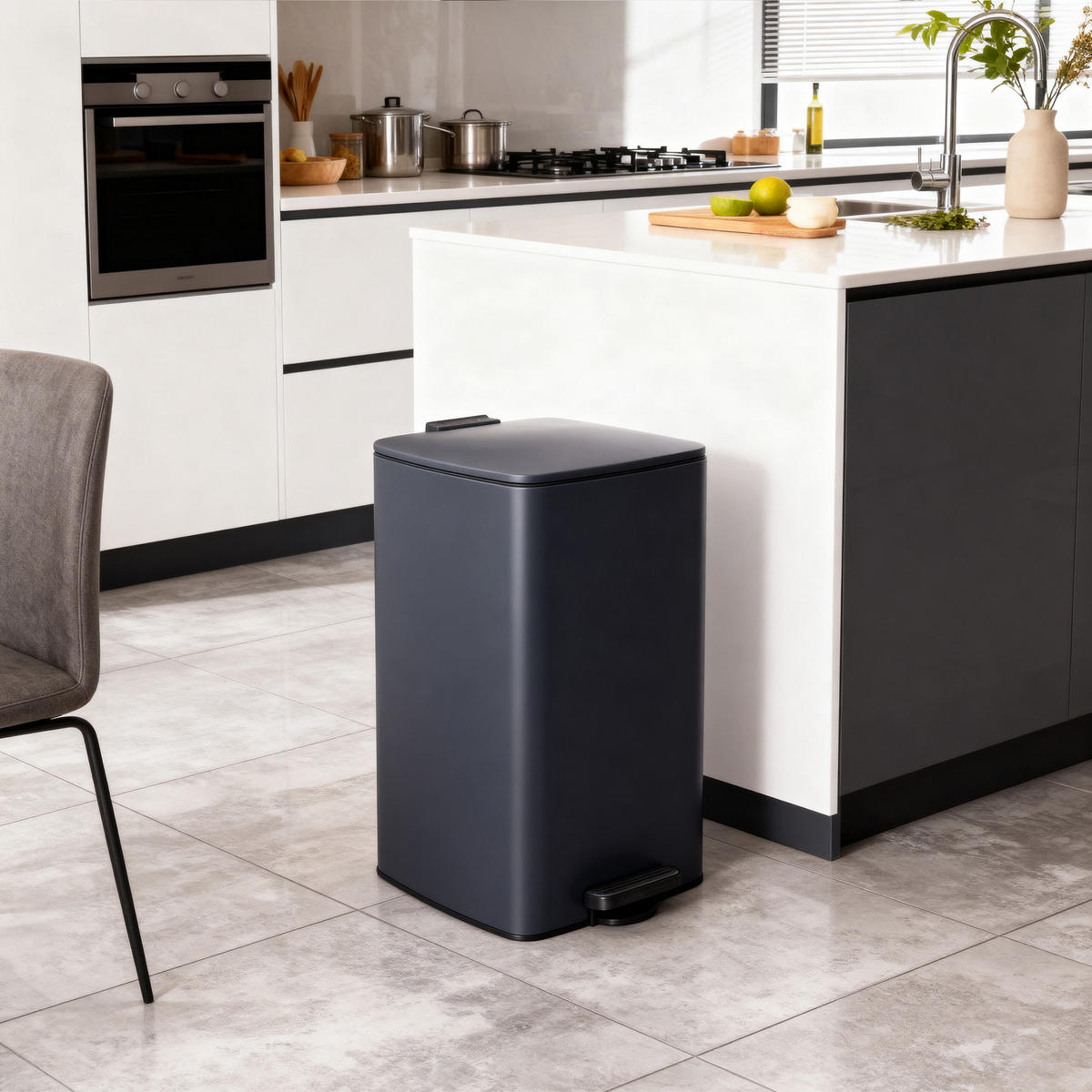 MÜLLEIMER - Grau, Kunststoff/Metall (29/53/34cm) - Relaxdays