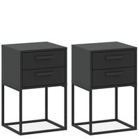 NACHTTISCH RECTUS 2-er Set - Anthrazit/Schwarz, Holzwerkstoff (40/65/39cm) - KONSIMO®