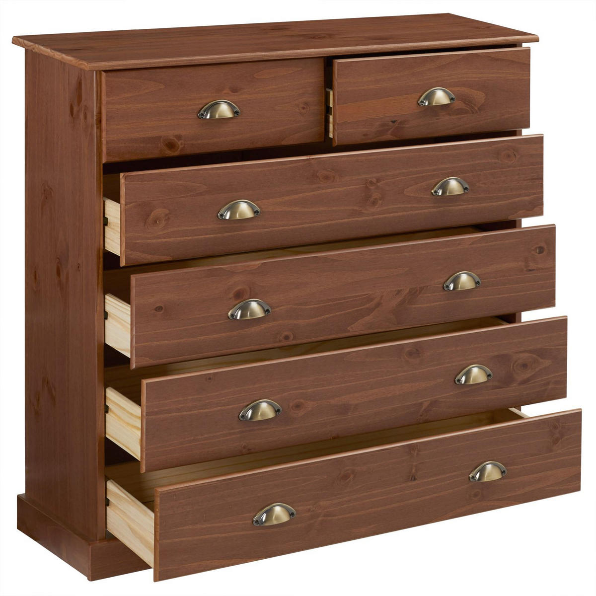 KOMMODE PARIS - Kastanienfarben, Holz (91/95/39cm) - IDIMEX