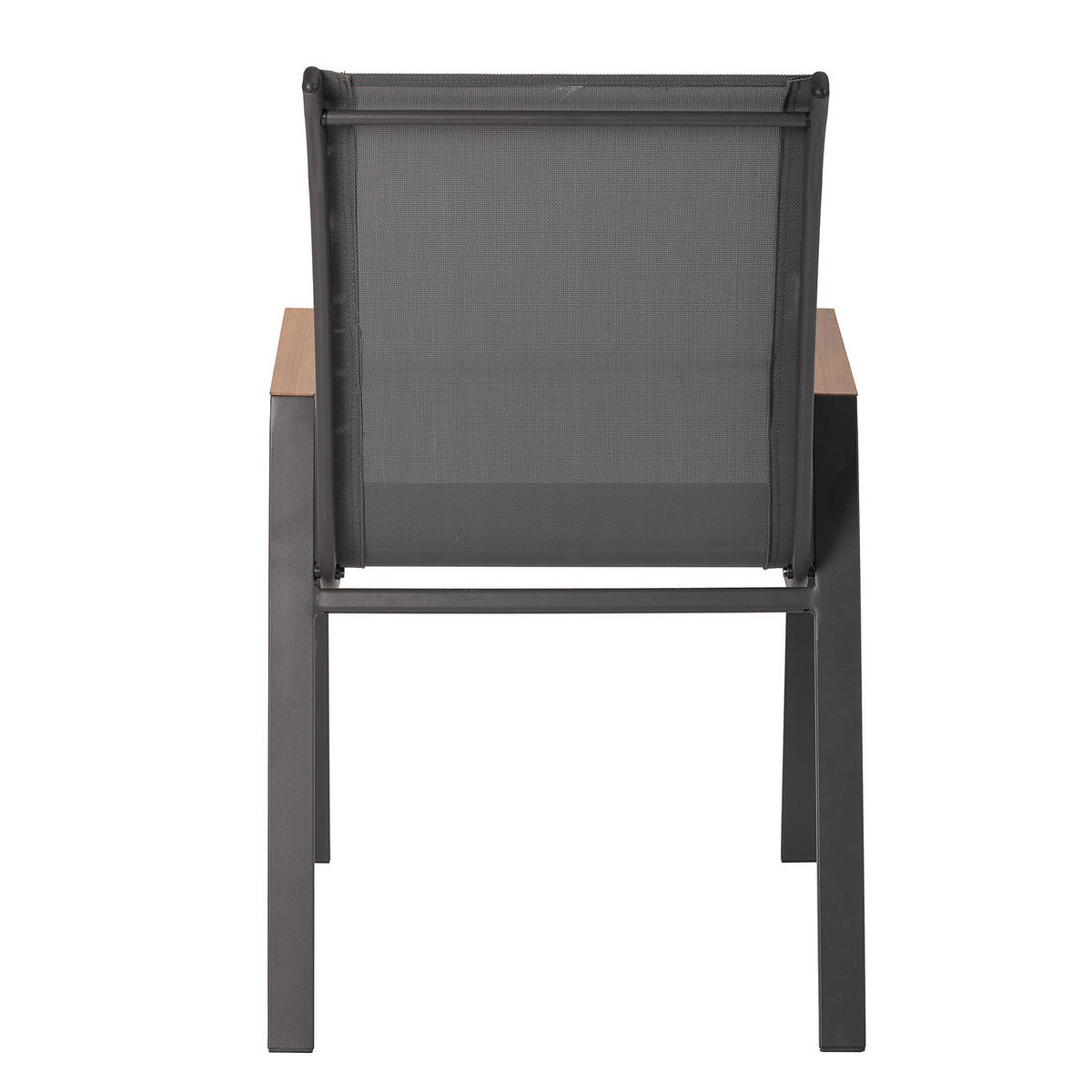 STAPELSTUHL - Stahl / Mischgewebe - Anthrazit - 2er-Set - Anthrazit/Braun, Textil/Metall (54/90/69cm) - home24