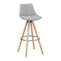 BARHOCKER Nelo Grau Webstoff Gepolstert - Grau, Holz (42/100/33cm) - Bessagi Home