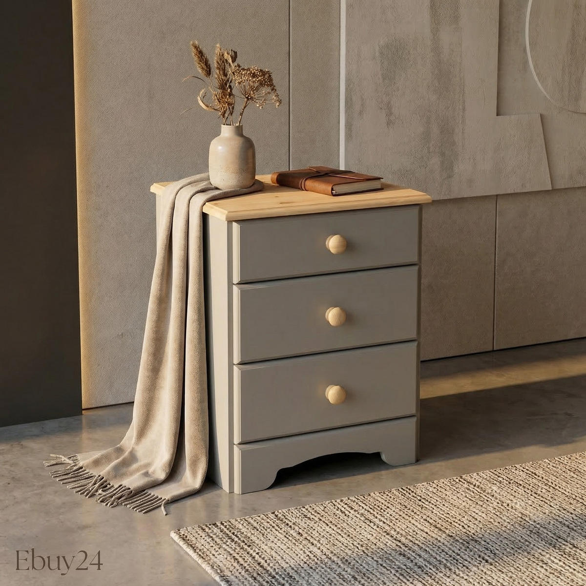 NACHTTISCH Nilon Grau 44/40/56 cm - Grau, Holz (44/56/40cm) - ebuy24