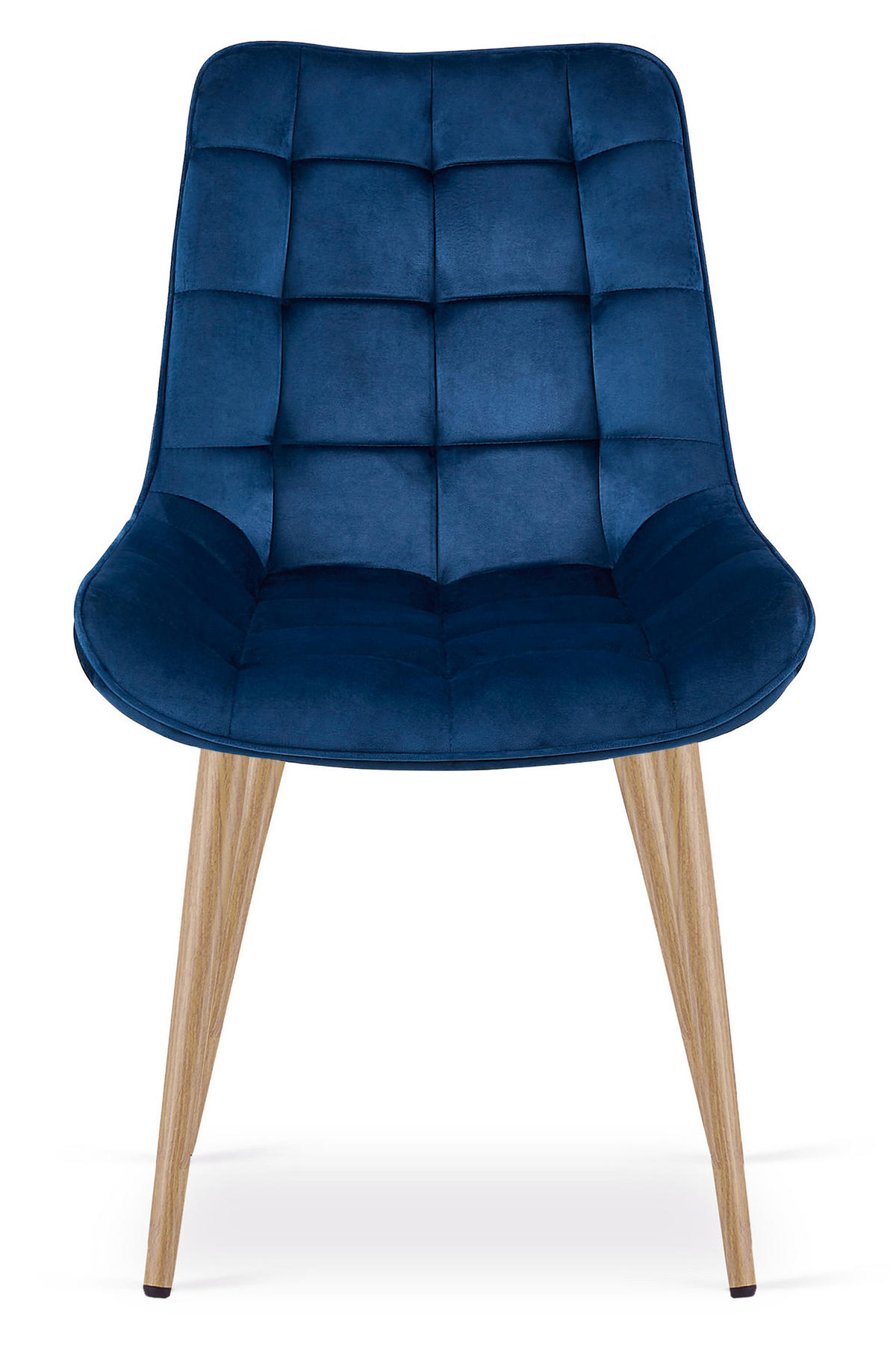 STUHL Samt Dunkelblau 54x60 cm BERA Einfacher Selbstaufbau - Blau, Textil (54/52/60cm)