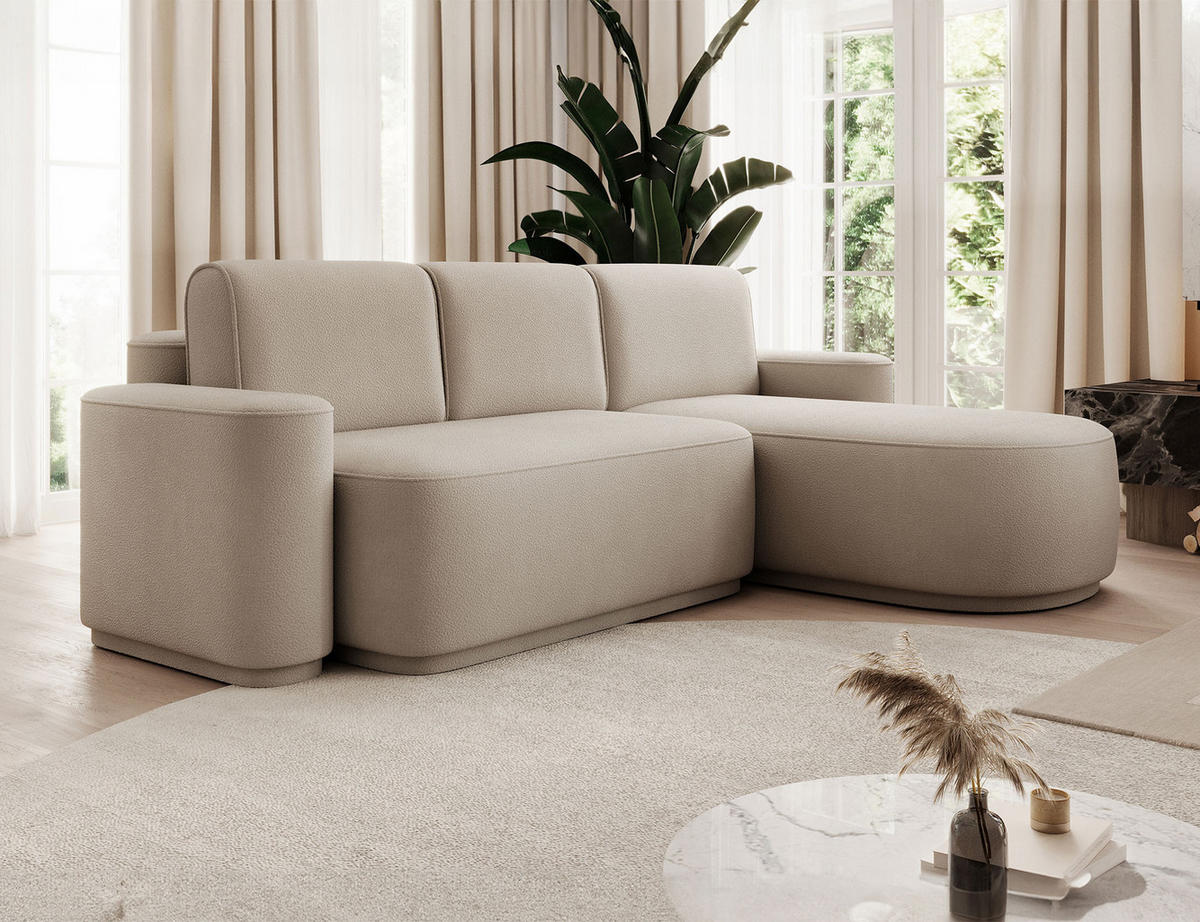 ECKSOFA RUMA - Beige (Amore 18) - Beige, Holzwerkstoff (285/180cm) - Möblo