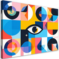 LEINWANDBILD Bunte abstrakte Formen 120x80cm - Multicolor, Textil (120/80cm) - Feeby