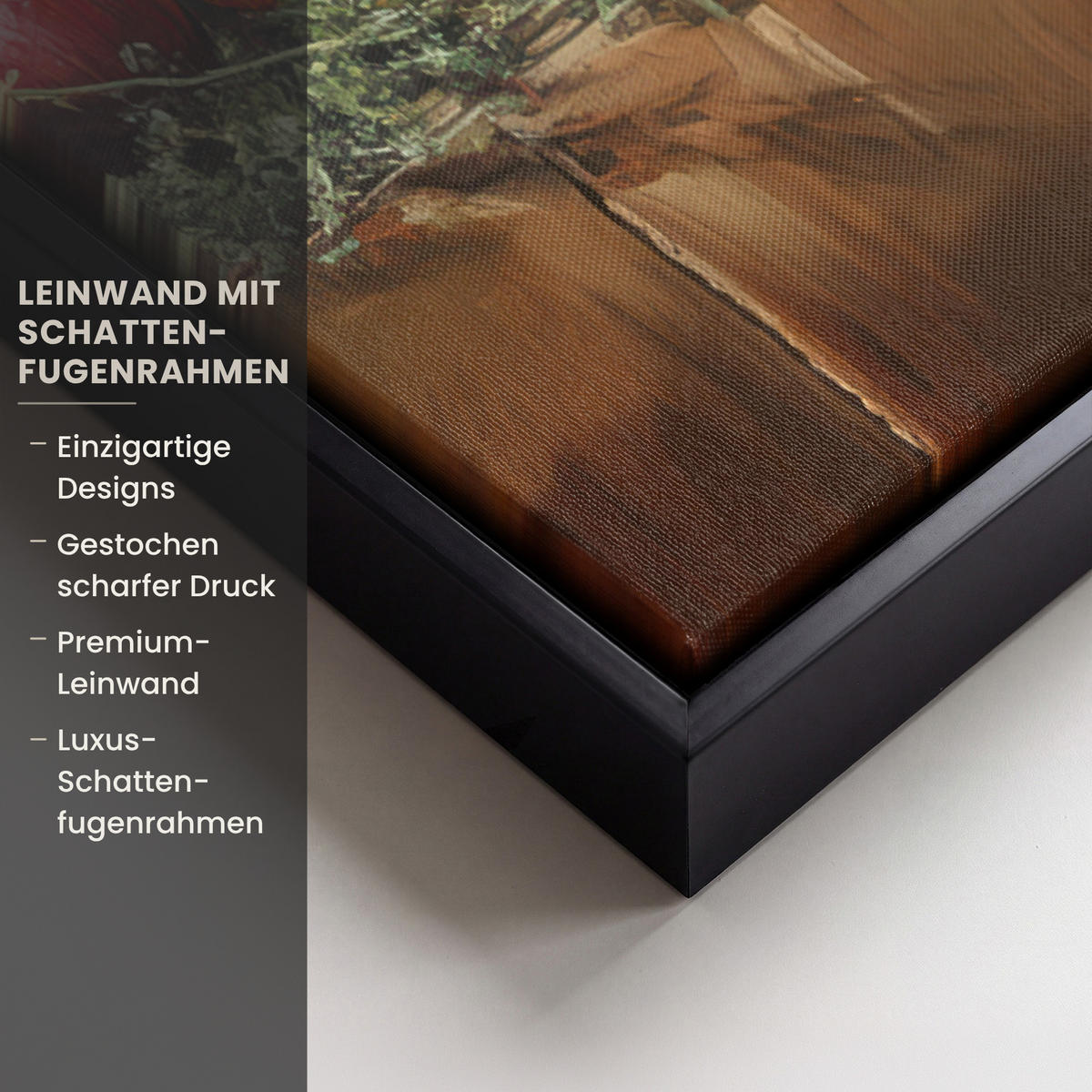 LEINWAND Bilder mit Rahmen - Stilleben - Kräuter - Gewürze - Früchte - Farbenfroh - 40x60 - Grün, Textil (40/60cm) - MuchoWow