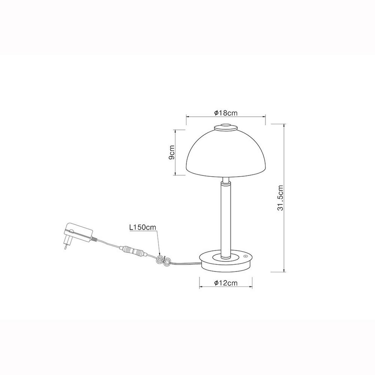 LED TISCHLEUCHTE Metall Rauchglas Schwarz - Schwarz, Glas (18/18/31.5cm) - Globo Lighting