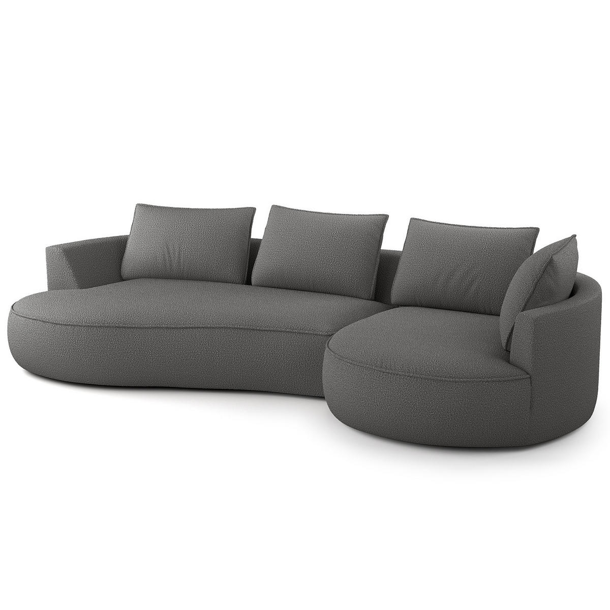 BIGSOFA - Schwarz/Grau, Kunststoff/Textil (322/82/154cm) - home24