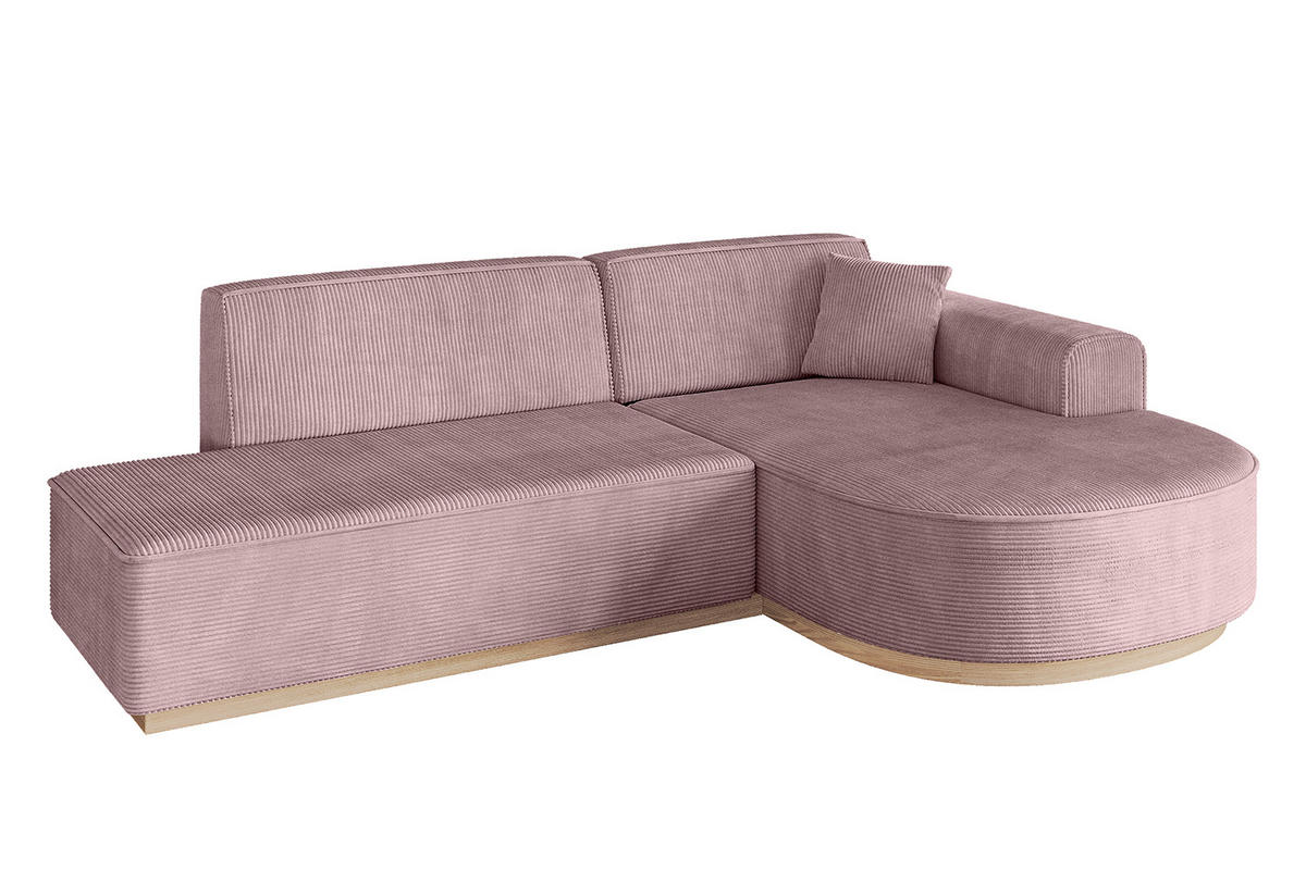 ECKSOFA Ottomane Rechts ARRIO-L1 - 243x171x83 cm Rosa - Rosa, Holzwerkstoff/Textil (243/171cm) - ALTDECOR