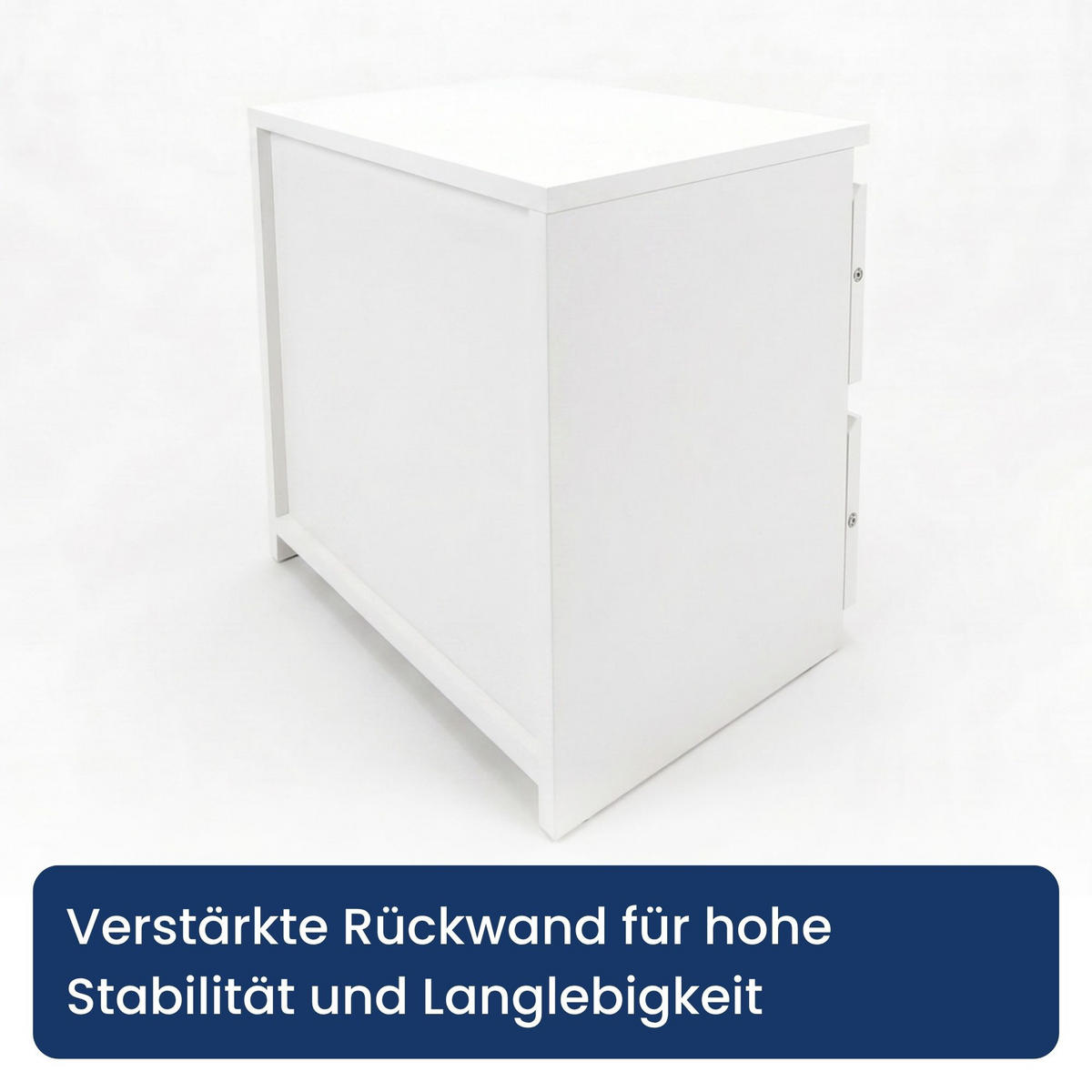 NACHTTISCH mit zwei Schubladen in Weiß - Weiß, Holzwerkstoff (40/40/30cm) - Home Collective