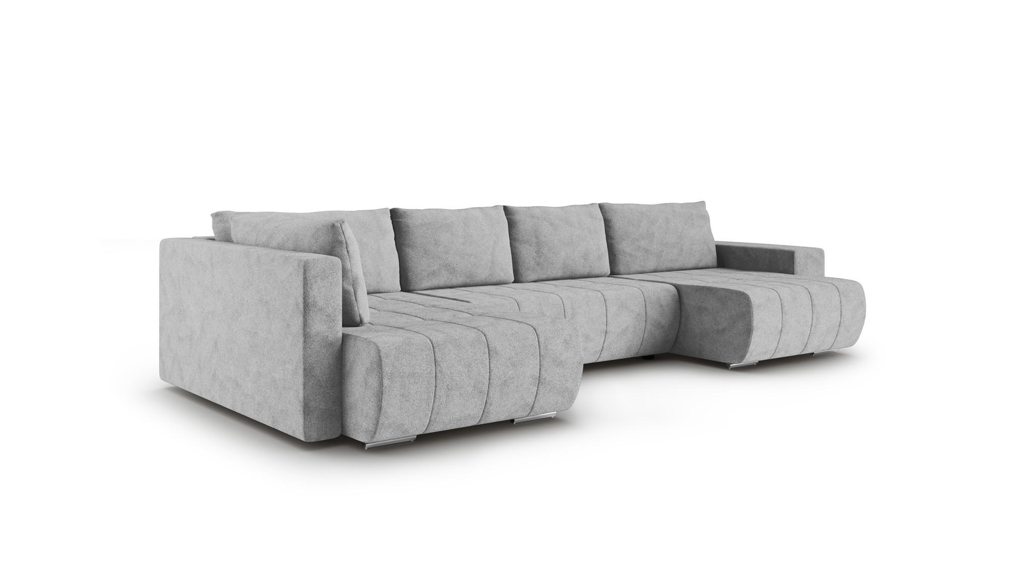 WOHNLANDSCHAFT Armanda - Grau, Holzwerkstoff/Textil (392/83/185cm) - Fun Möbel