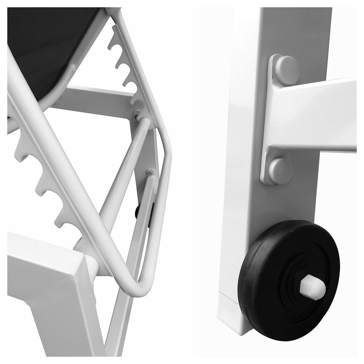 SONNENLIEGEN Barbados Grau und Weiß 2er-Set - Grau, Metall (61/95/198cm) - Happy Garden