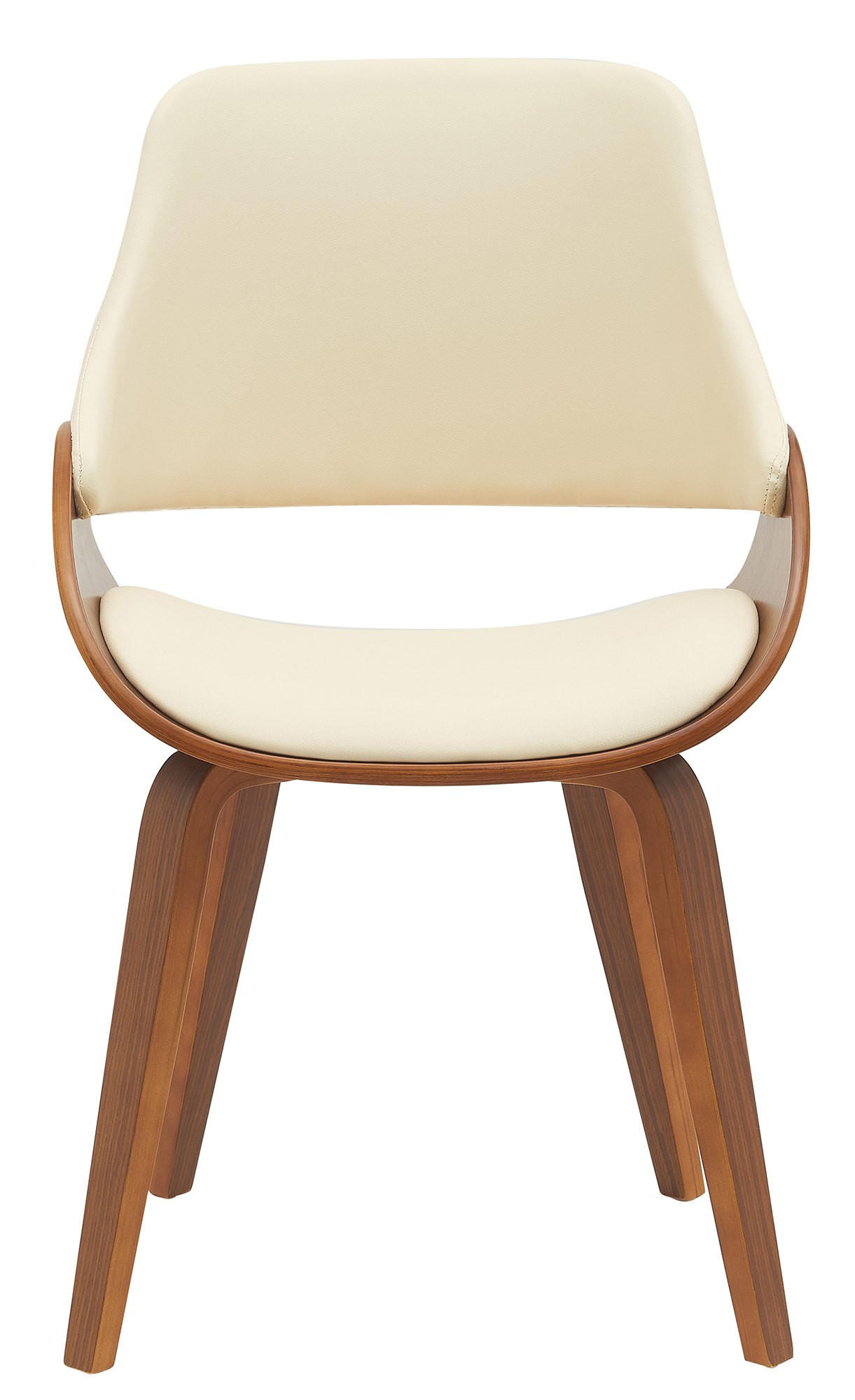 ESSZIMMERSTUHL 2er Set Lederlook Walnuss/Creme - Walnussfarben/Creme, Holz/Textil (52/86/54cm) - CLP