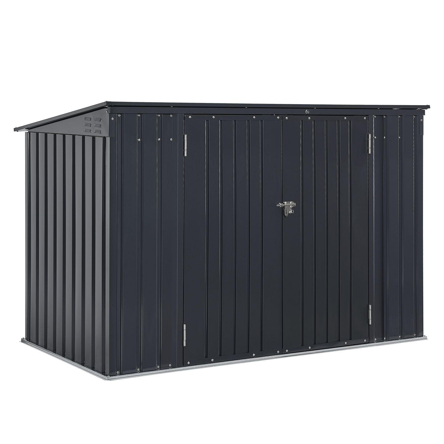MÜLLTONNENBOX Namur Grau - Anthrazit, Metall (200/128/105cm) - Juskys
