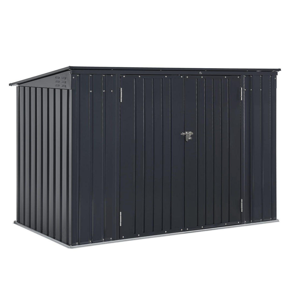 MÜLLTONNENBOX Namur Grau - Anthrazit, Metall (200/128/105cm) - Juskys