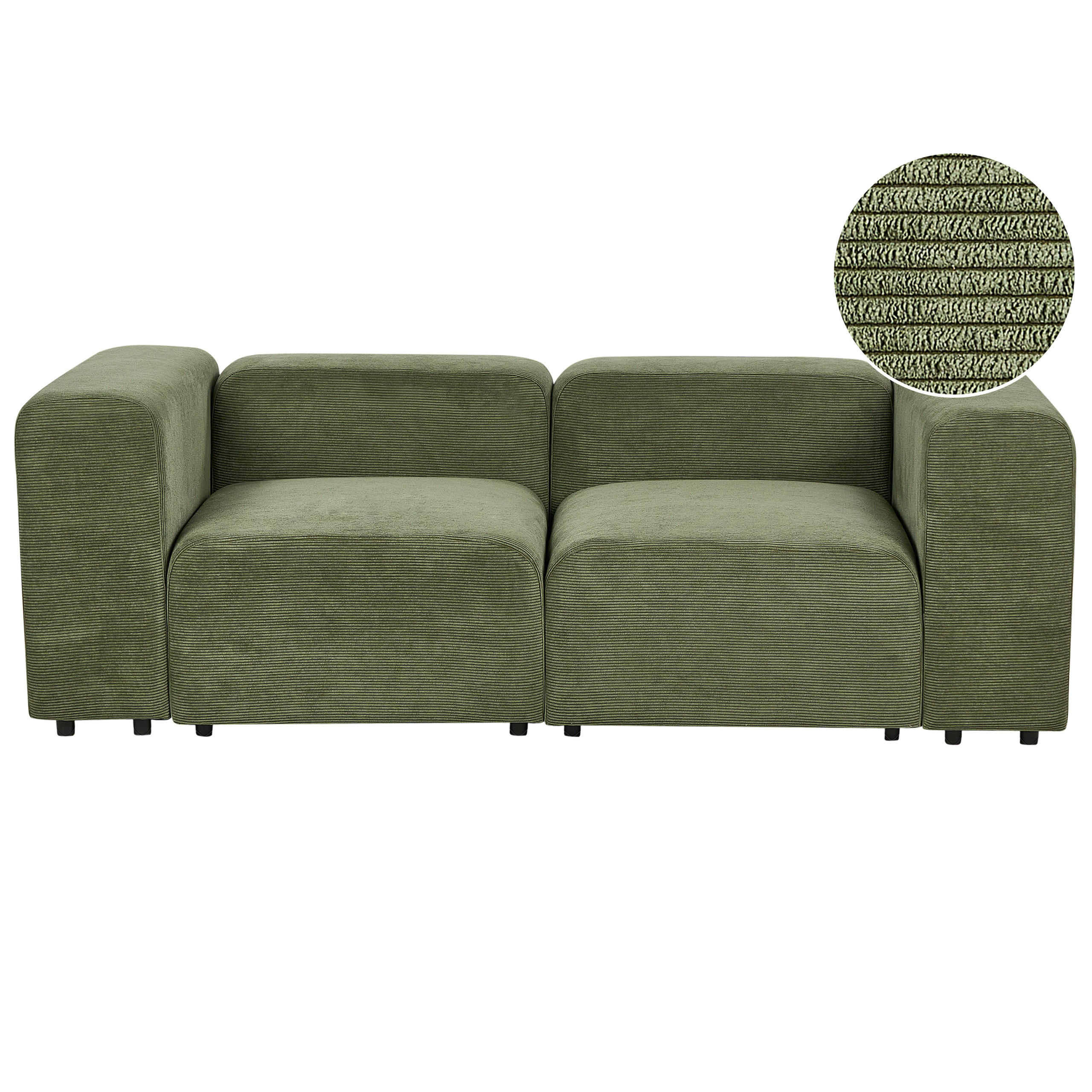 2-SITZER-SOFA Cord grün Falsterbo - Grün, Textil (204/70/105cm) - Beliani