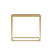 KONSOLENTISCH Well 80 Eiche Wotan, Goldene Beine - Eiche Wotan/Goldfarben, Holzwerkstoff/Metall (25/80/80cm) - Bettso