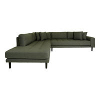 HÖRNSOFFA Lido för 4 personer 257 x 220 x 76 cm – grön - Grön, Textil (257/220cm) - ebuy24