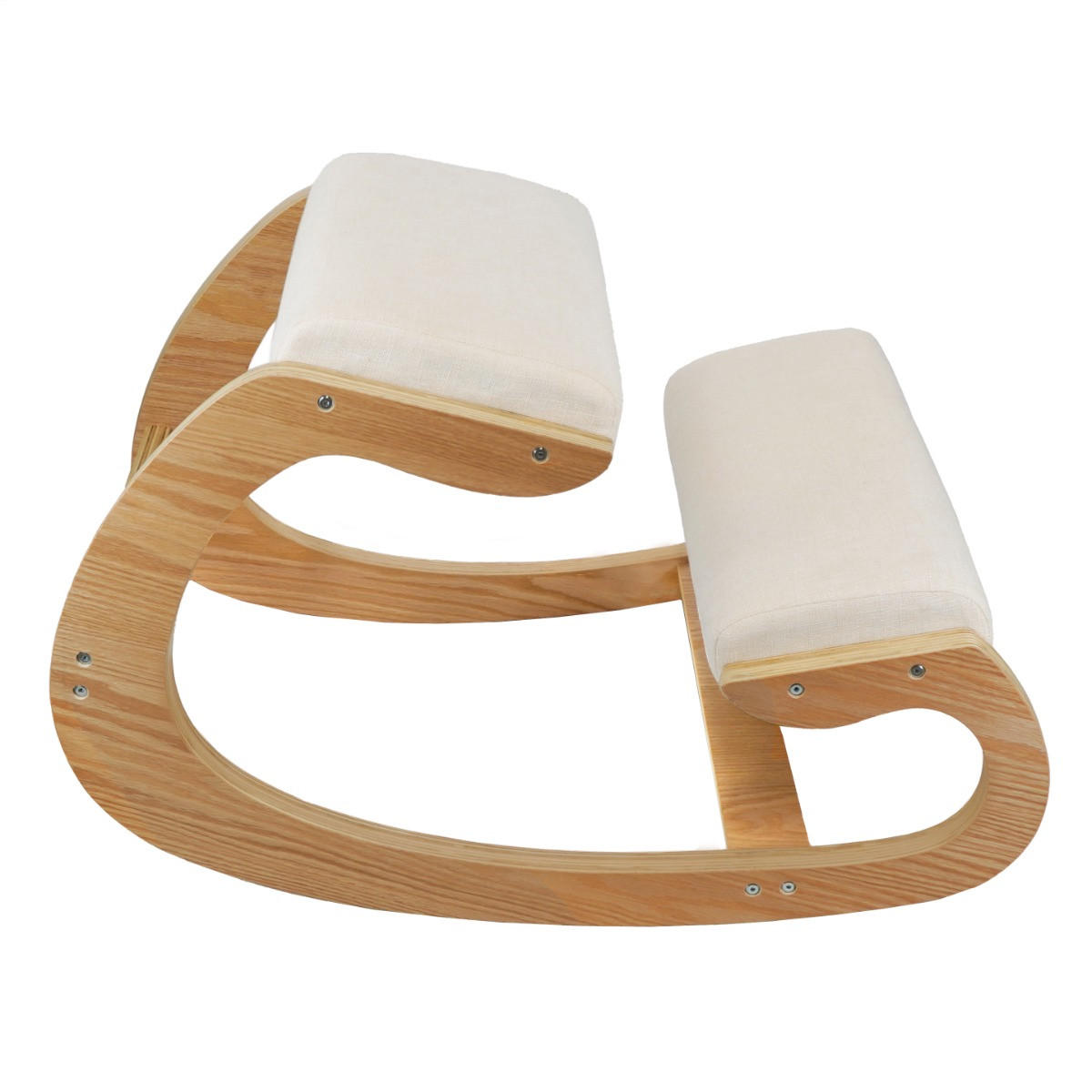KNIESTUHL Ergonomischer - Weiß, Holz (55/85cm) - Monstershop