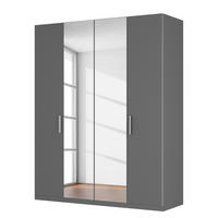 DREHTÜRENSCHRANK - Graphitfarben, Holzwerkstoff (181/222/60cm) - home24