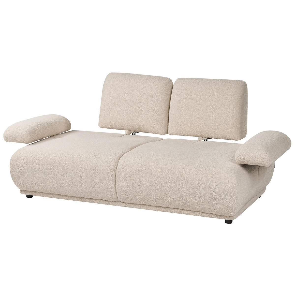 2-SITZER-SOFA Bouclé Beige Nacka - Beige/Braun, Textil (211/89/110cm) - Beliani