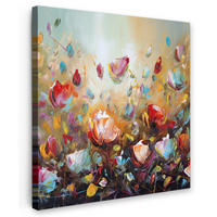 LEINWANDBILD Blumen - Kunst - Natur - Ölgemälde 50x50 cm - Multicolor, Textil (50/50cm) - MuchoWow