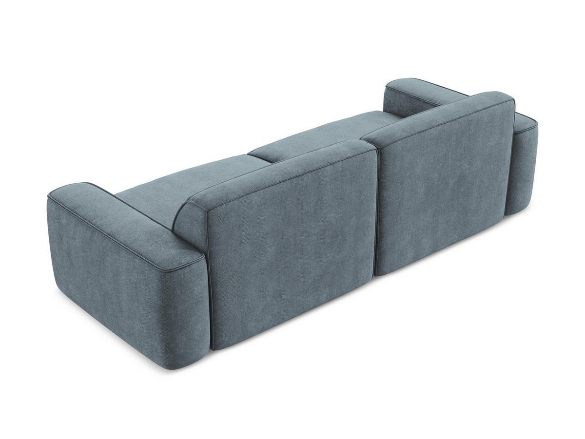 4-SITZER-SOFA Chenille Stoff Blau - Blau/Schwarz, Holzwerkstoff/Kunststoff (244/70/102cm) - LaMiaSofa