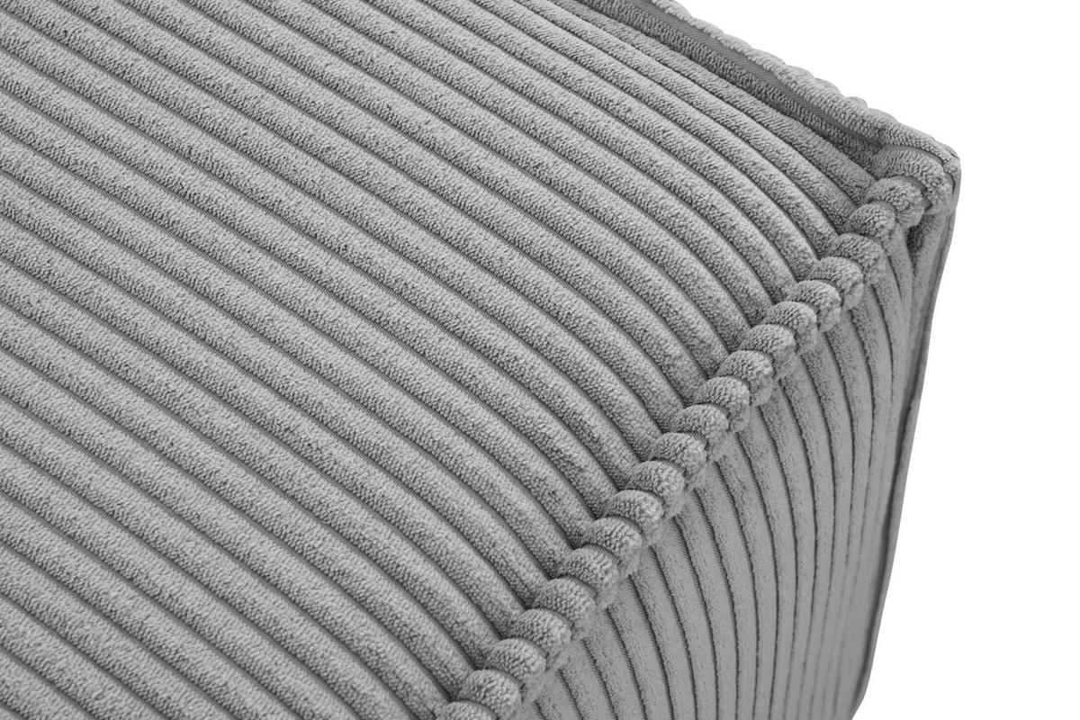SITZPOUF NAPI gefederte Sitzfläche, hellgrau - Hellgrau/Schwarz, Textil (83/45/83cm) - KONSIMO®