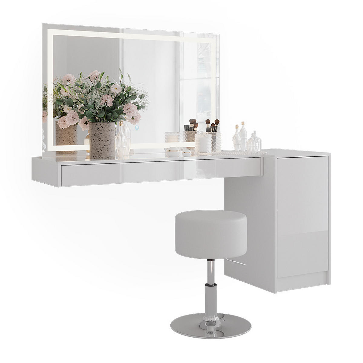 TOALETNÍ STOLEK Sherry Bílá - bílá, kompozitní dřevo (120/12/40.1cm) - Vicco