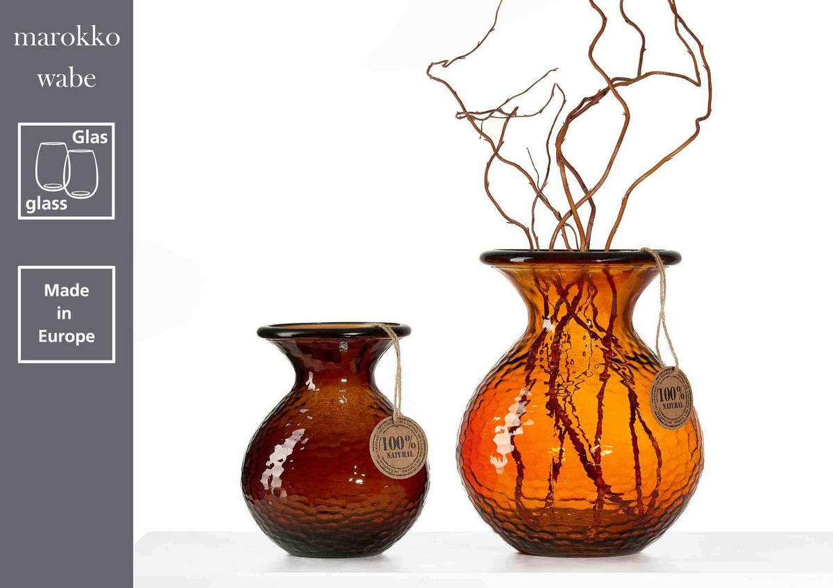 VASEN Marokko Wabe braun 18,5 cm 6er Set - Braun, Glas (18.5cm) - Ritzenhoff Breker