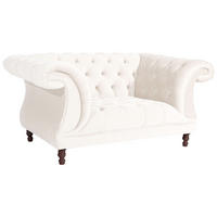 CHESTERFIELD Sessel Kaylin Samtvelours creme - Creme, Kunststoff (100/80/167cm) - 58aufmkessel