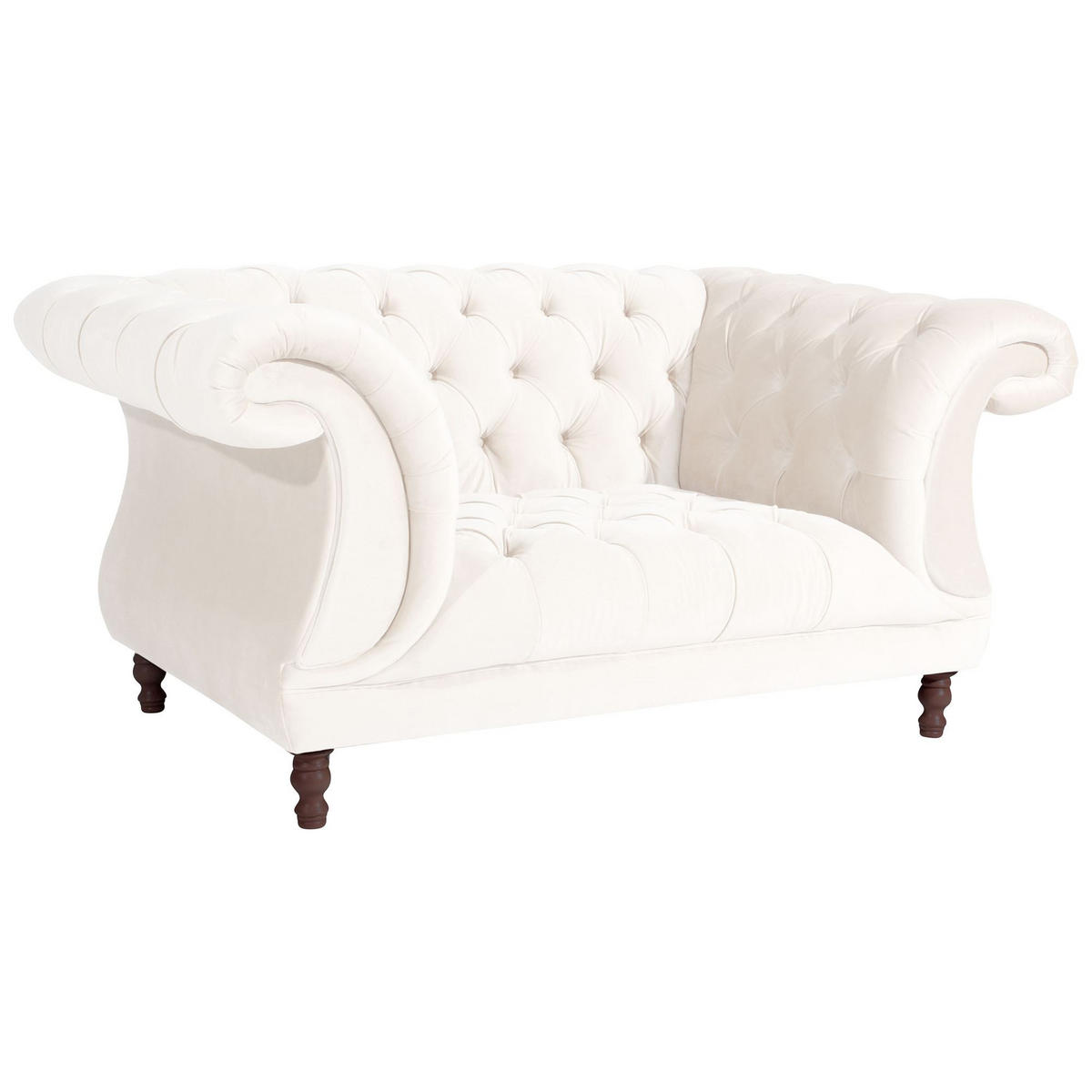 CHESTERFIELD Sessel Kaylin Samtvelours creme - Creme, Kunststoff (100/80/167cm) - 58aufmkessel
