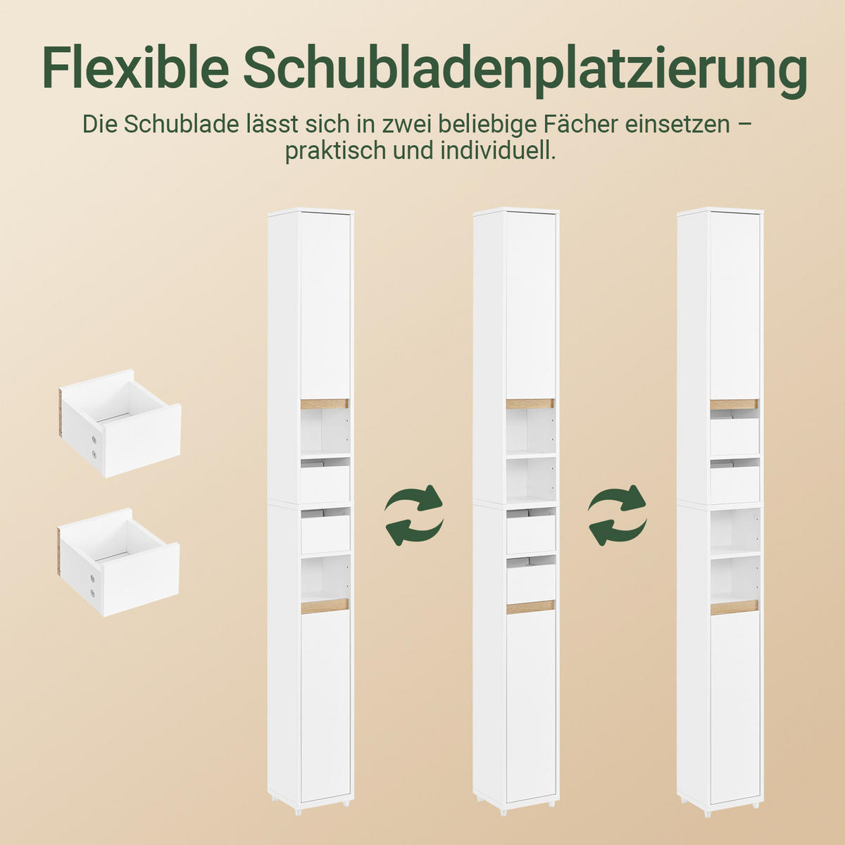 TOILETTENSCHRANK Weiß, 20x96x20cm - Weiß, Holzwerkstoff (20/96/20cm) - SoBuy