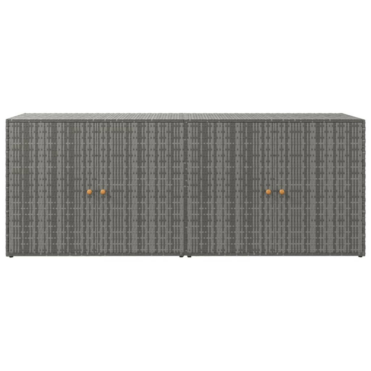 GARTENSCHRANK Grau 198/55,5/80 Cm Poly Rattan - Grau, Holzwerkstoff (55.5/80/198cm) - vidaXL