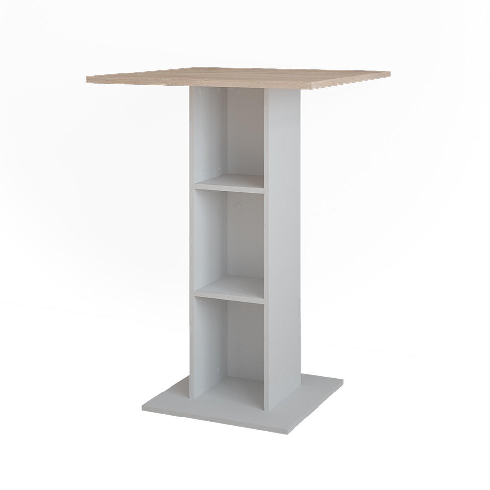 BAROVÝ STŮL Repose Bílá/Sonoma - bílá/Sonoma dub, kompozitní dřevo (75/75/106cm) - Vicco