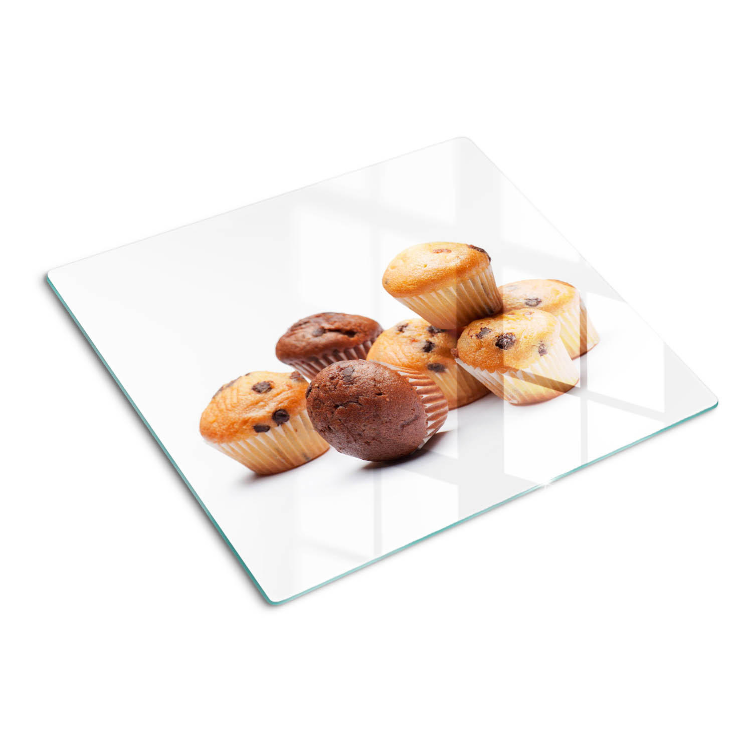 GLASPLATTE 60x52 cm Muffins - Braun, Glas (60/0.4/52cm) - TULUP