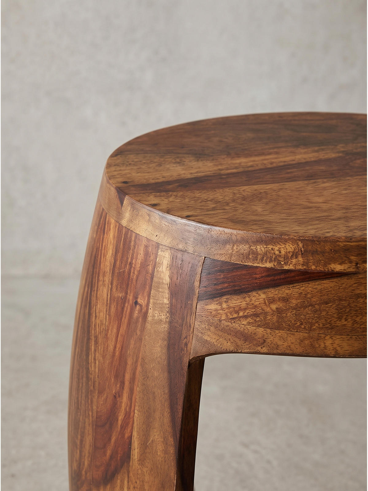 BEISTELLTISCH ANTEQUERA, Dunkles Massivholz, Ø 30 x 45 cm - Braun, Holz (30/30/45cm) - KADIMA DESIGN