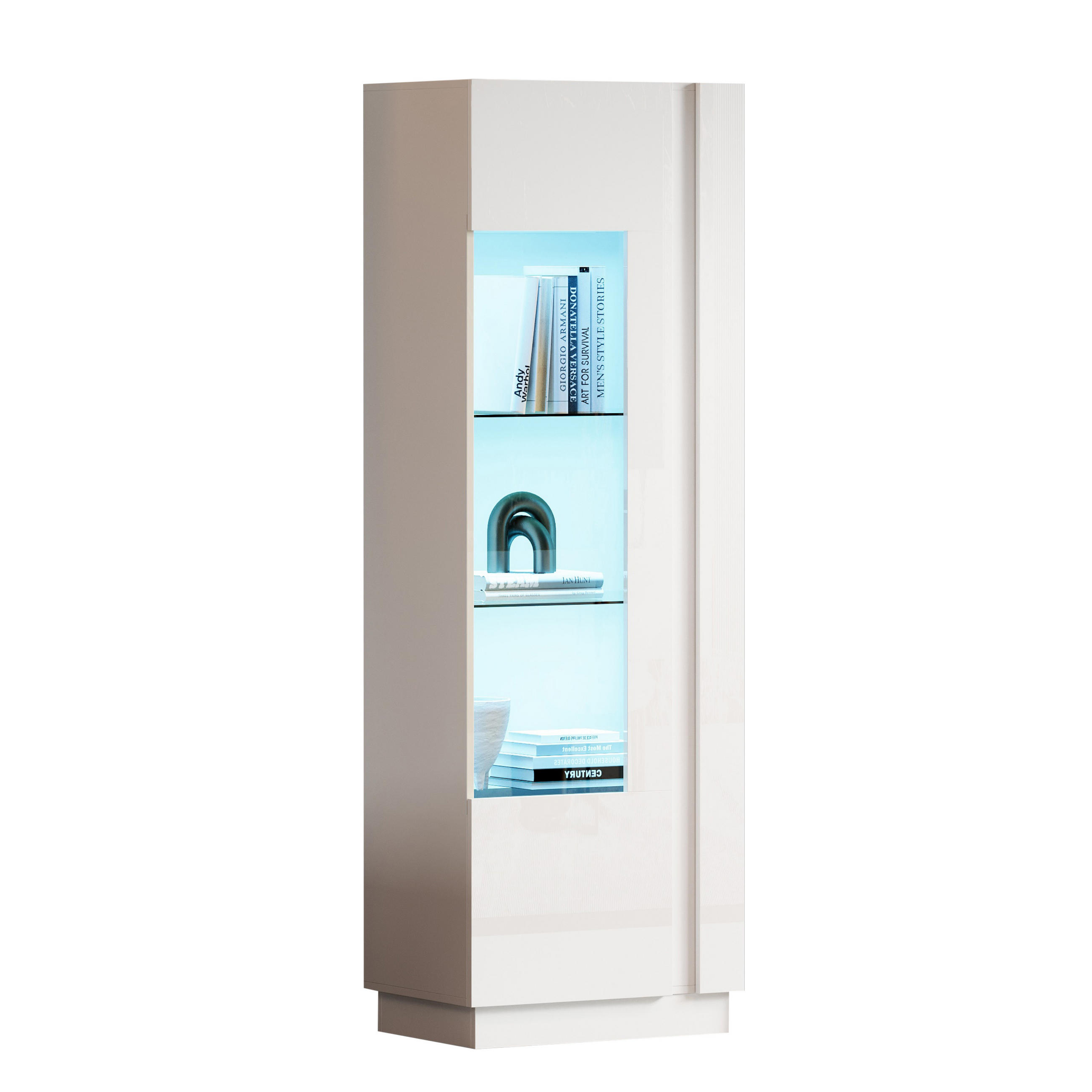 Evryae Eckvitrine Weiß 60x180x40 cm