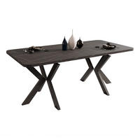 AUSZIEHTISCH DANTON 200/100/76 cm, Schwarz / Grigia Pietra (Steingrau) - Schwarz/Grau, Holzwerkstoff/Metall (100/200/76cm) - Idohome